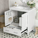 Giga bathroom vanity with single undermount sink, solid wood frame, two doors, a drawer, soft-close, multifunctional storage.