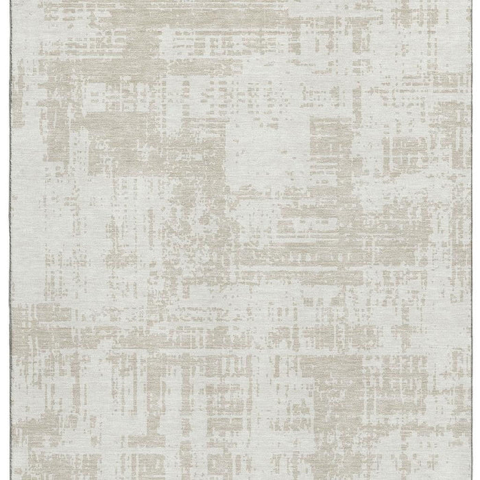 10' X 14' Abstract Washable Area Rug With UV Protection (671156) - Ivory / Beige