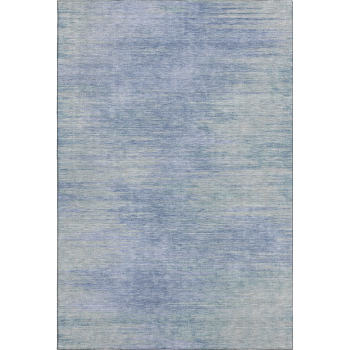 10' X 14' Abstract Washable Area Rug Polyester With UV Protection - Denim Blue And Ivory