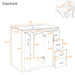Giga bathroom vanity with sink, storage cabinet, three drawers, and soft-closing doors in a freestanding design
