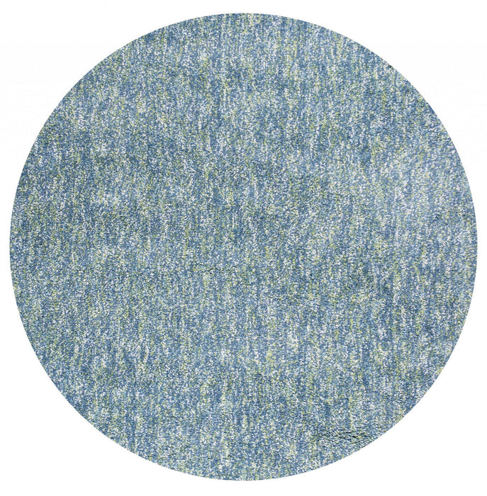 8' Round Polyester Heather Area Rug - Seafoam