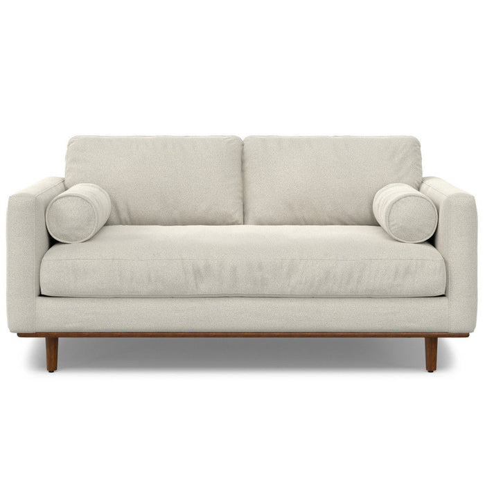72" Fabric Sofa With Brown Legs - Cream