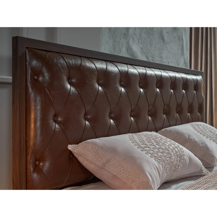 Bellona Montego Brown Leather Storage Bedroom Set – Queen & King Size