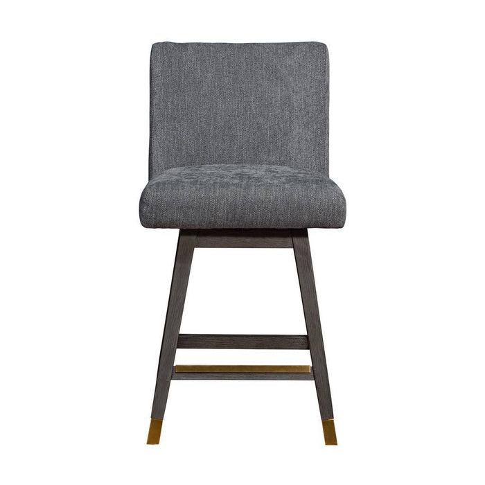 Solid Wood Swivel Counter Height Bar Chair - Gray And Black