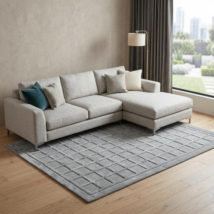 9' X 13' Wool Geometric Hand Knotted Area Rug (744387) - Gray / Blue