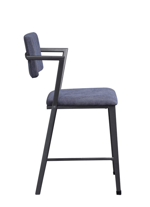 Fabric And Metal Counter Height Bar Chairs (Set of 2) - Gray
