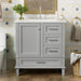 Modern Giga bathroom vanity with sink, soft-closing door, three drawers, and solid wood frame for stylish bathroom storage.