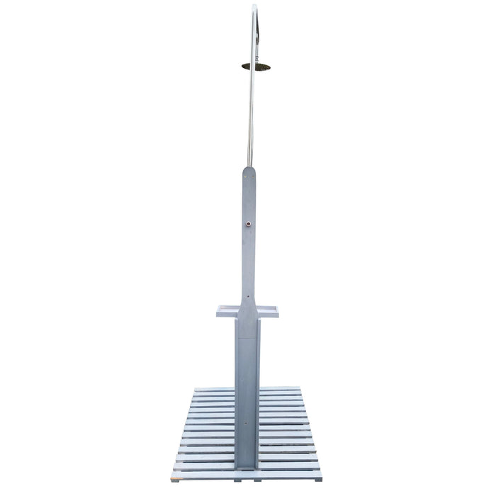 Giga outdoor garden pool shower with chassis board, ideal for patio use, featuring a sleek, functional design for outdoor rinsing.