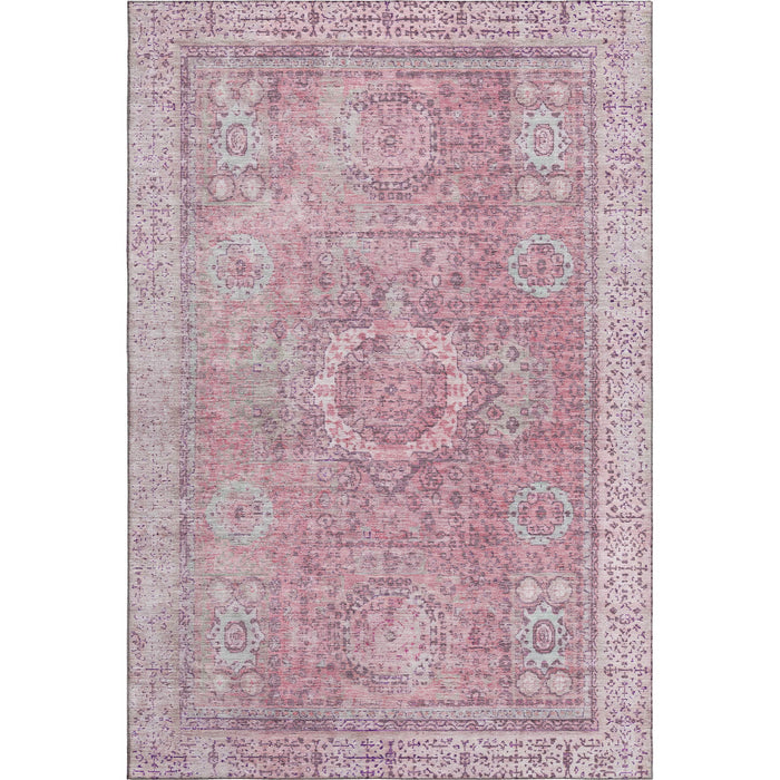 10' X 14' Oriental Washable Area Rug With UV Protection (699782) - Pink / Gray