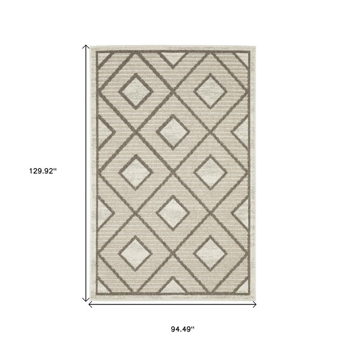 8' X 11' Geometric Area Rug - Beige / Brown