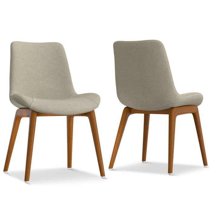 Solid Wood Dining Parsons Chairs (Set of 2) - Natural / Walnut