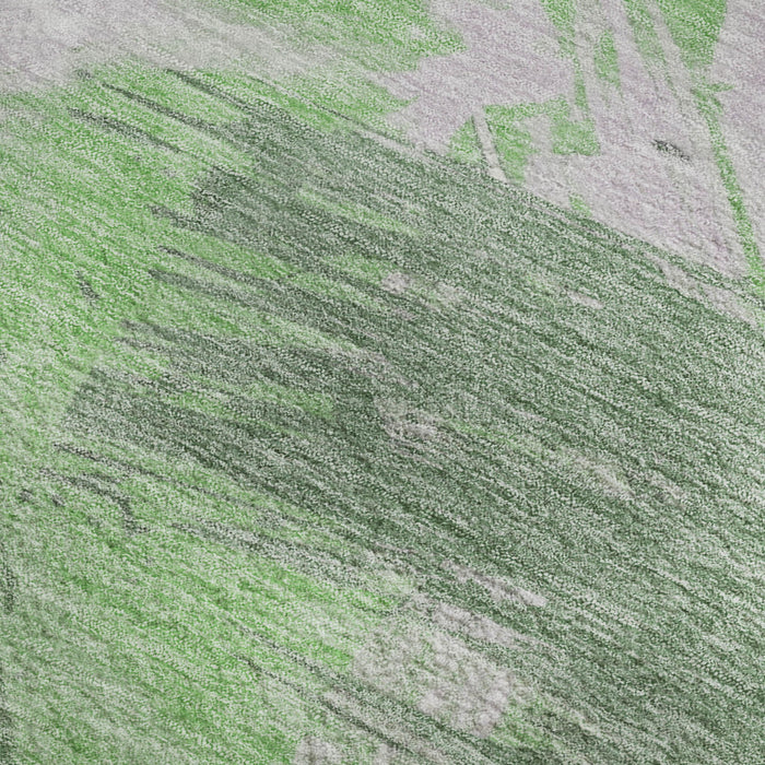 10' X 14' Abstract Washable Area Rug With UV Protection (697902) - Green / Lavender / Ivory