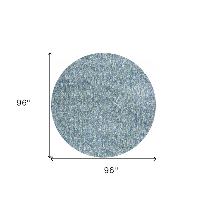 8' Round Polyester Heather Area Rug - Seafoam