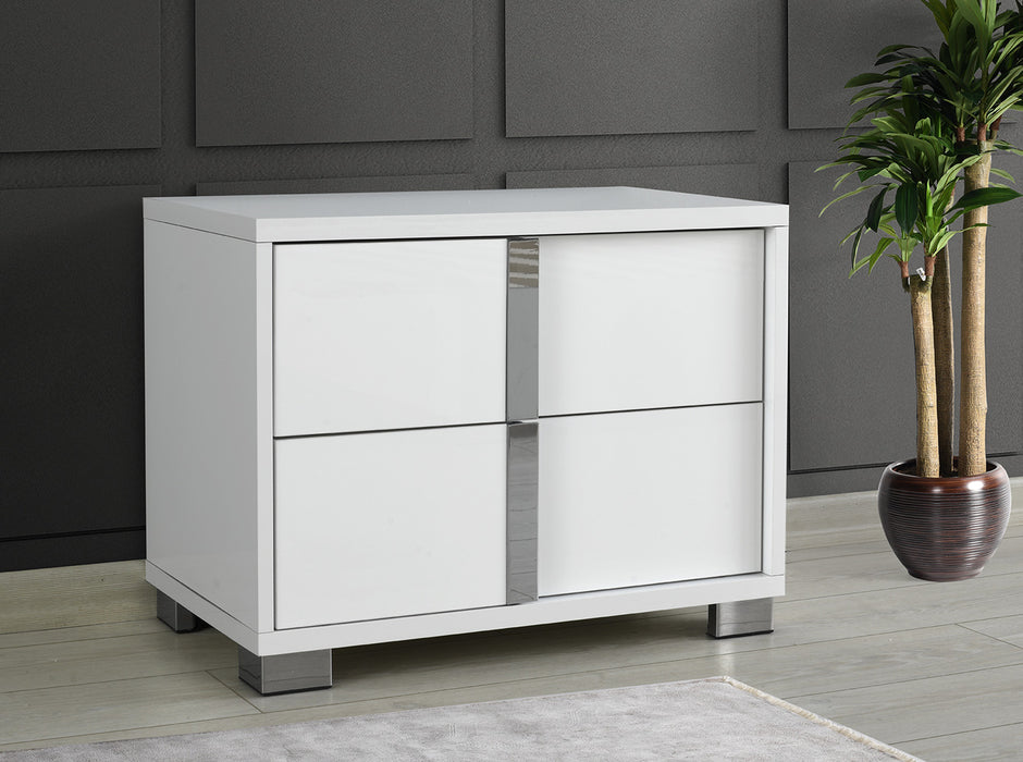 J & M Furniture Giulia Nightstand Left Facing in White