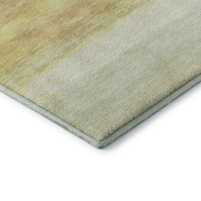 10' X 14' Striped Washable Area Rug With UV Protection (692673) - Tan / Yellow / Beige