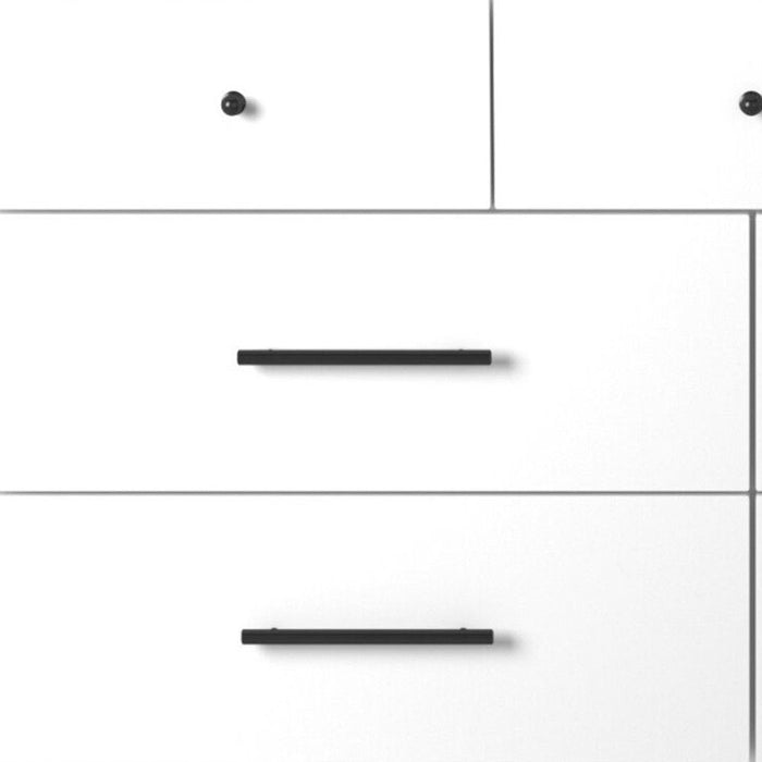 Wood Seven Drawer Double Dresser - White