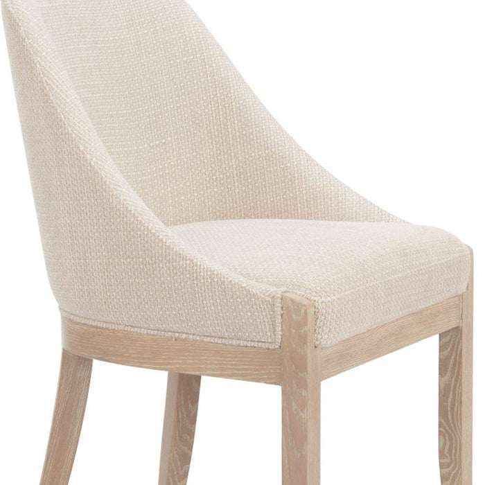 Upholstered Fabric Dining Side Chair - Beige / Natural