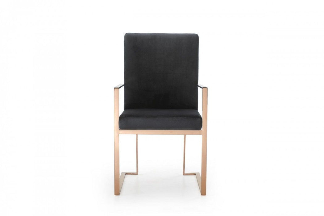 Upholstered Fabric Dining Room Arm Chair - Black
