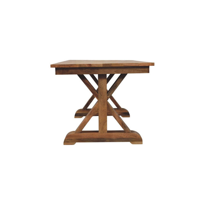 Solid Wood Trestle Base Dining Table - Brown