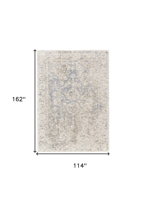 10' x 13' Abstract Hand Woven Area Rug - Ivory Blue And Tan