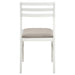 White Bucknell 3-piece round drop leaf dining table set with matching chairs, modern CoasterEveryday furniture for dining room.