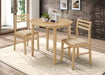 CoasterEveryday Bucknell 3-piece round drop leaf dining table set in natural finish