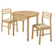 Bucknell 3-piece round drop leaf dining table set in natural finish by CoasterEveryday