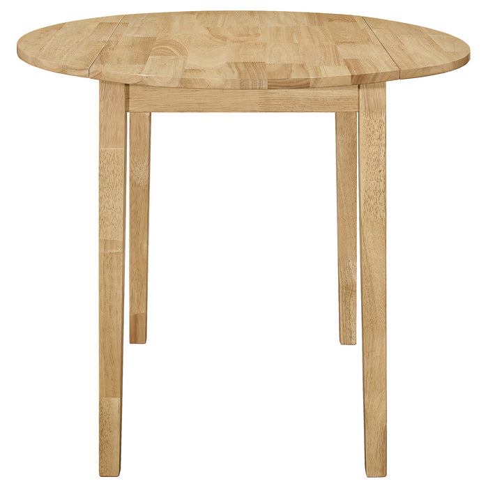 Bucknell 3-piece round drop leaf dining table set in natural finish by CoasterEveryday