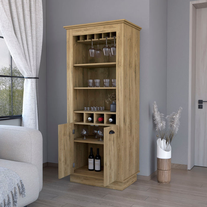 Bar Cabinet With Wine Storage - Brown