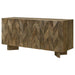 CoasterEveryday Tyler 3-door solid wood sideboard buffet cabinet in warm mango brown with sleek design and sturdy construction.