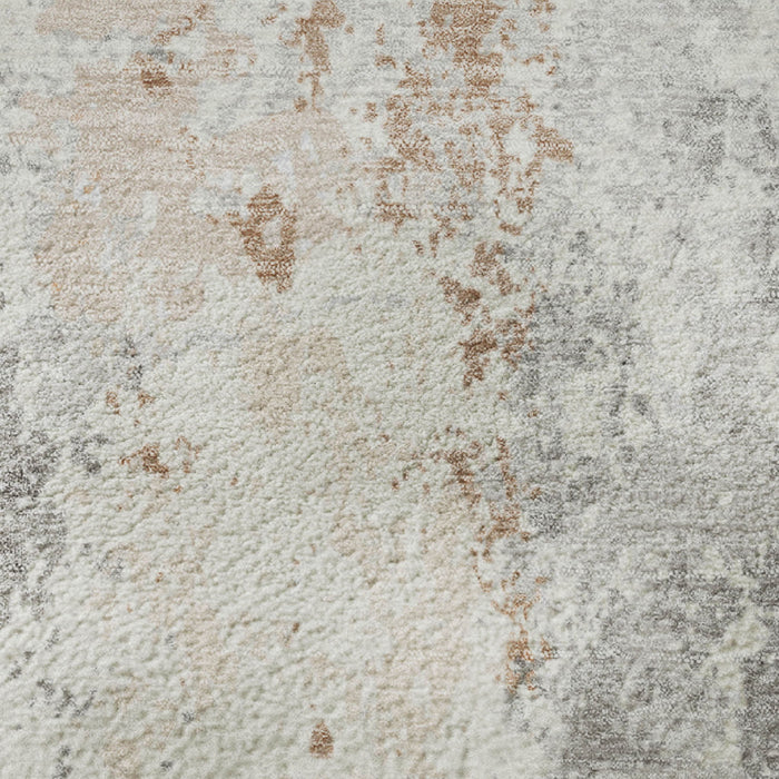 10' X 14' Abstract Washable Area Rug With UV Protection (705635) - Coral / Ivory