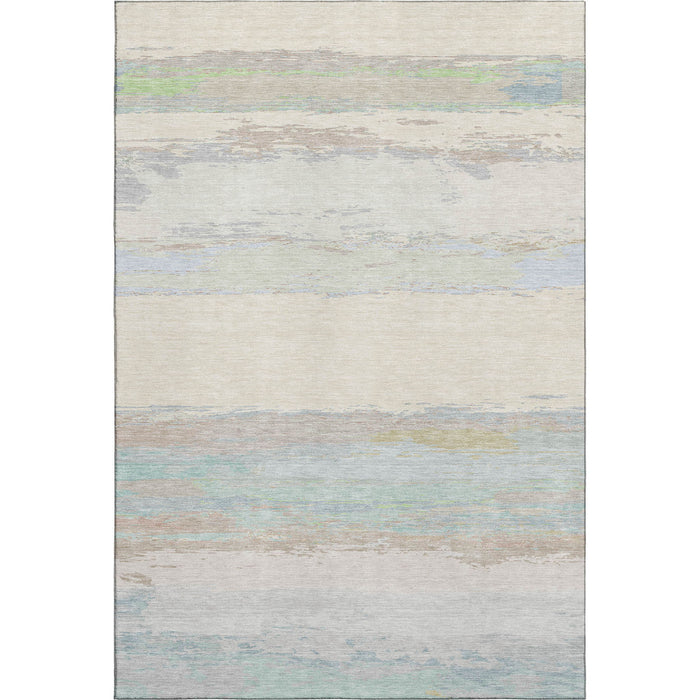 10' X 14' Abstract Washable Area Rug With UV Protection (692721) - Ivory / Mint Green / Teal