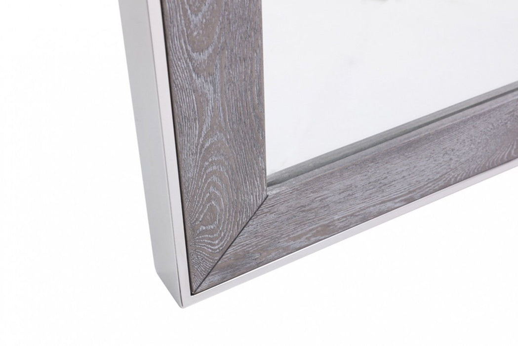 40" Framed Accent Mirror - Gray / Silver
