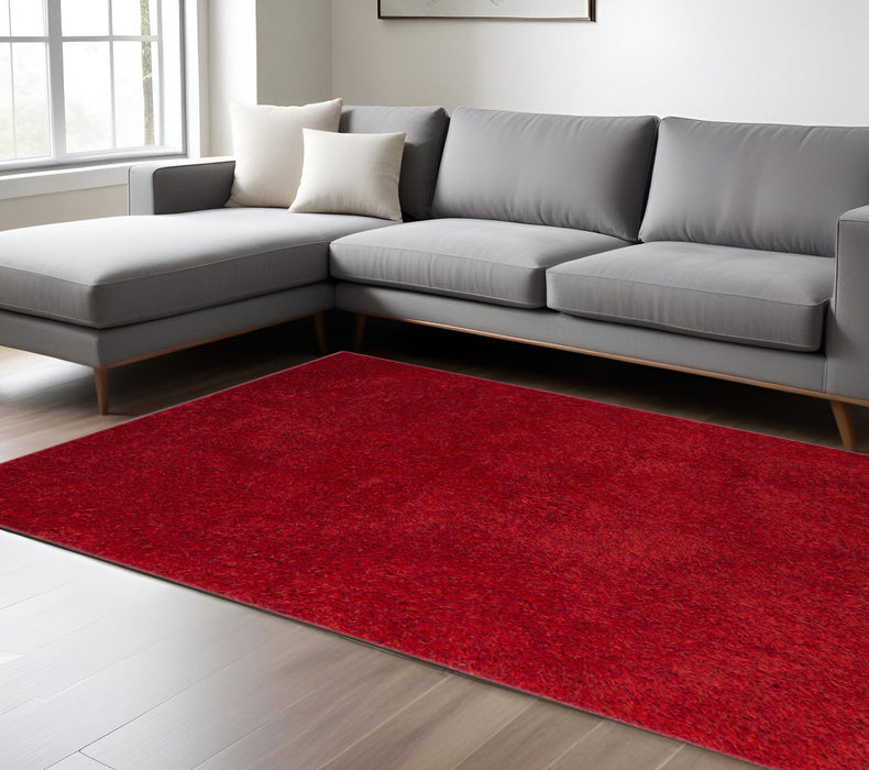 8' X 11' Shag Area Rug - Red