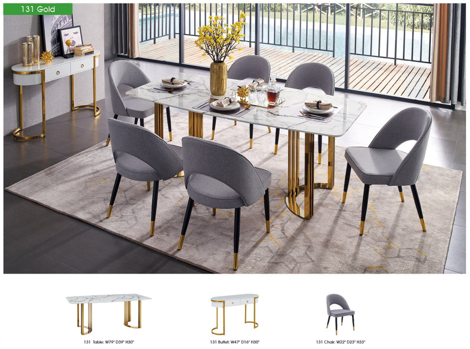 131 Gold Marble Dining Table