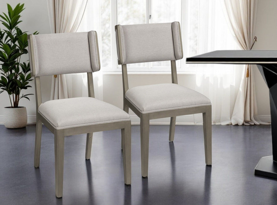 Upholstered Fabric Open Back Side Chairs (Set of 2) - Light Gray