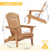 Set of two Giga wooden outdoor lounge patio chairs with folding design and solid cedar wood for garden relaxation.