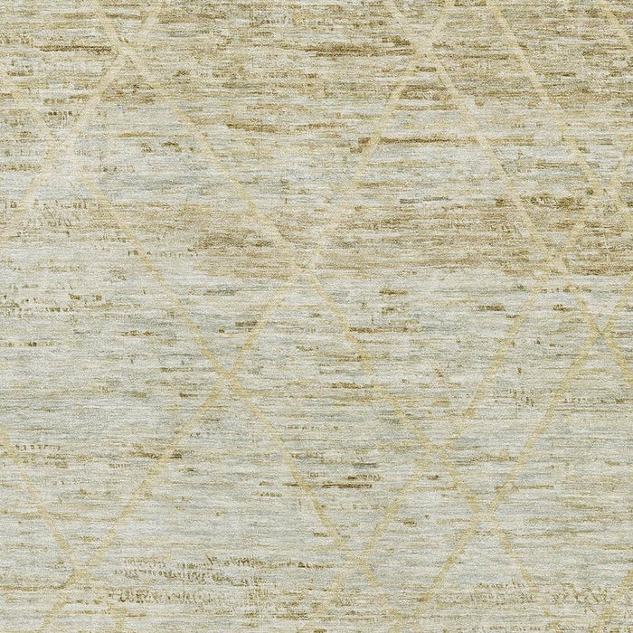 10' X 14' Abstract Geometric Washable Area Rug With UV Protection (696344) - Wheat / Beige / Gold