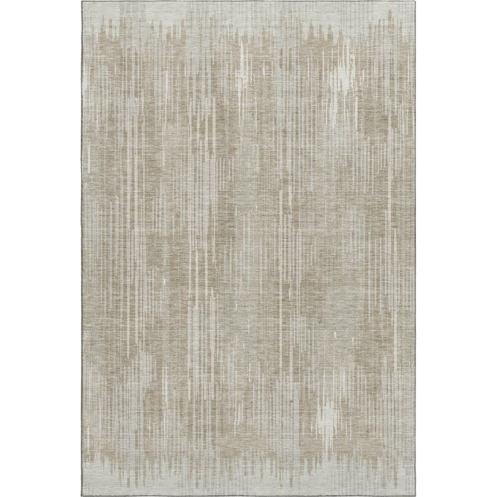 10' X 14' Striped Washable Area Rug With UV Protection (670994) - Beige / Taupe