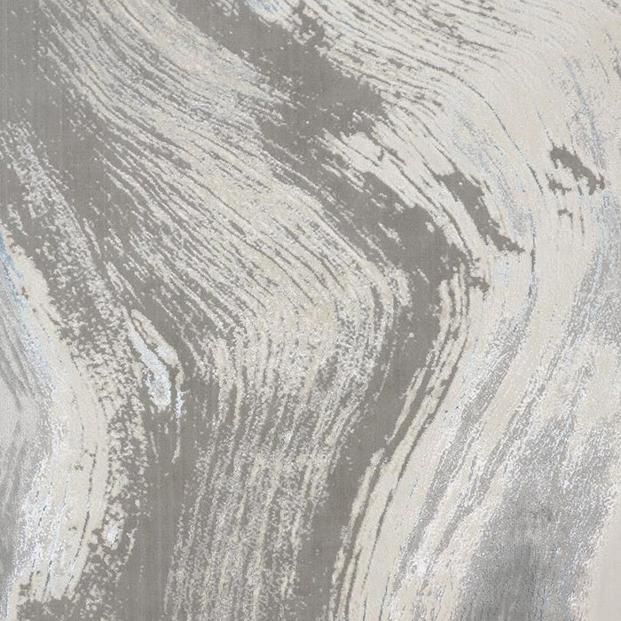 8' x 10' Abstract Area Rug - Gray Ivory And Blue