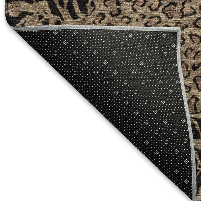 10' X 14' Animal Print Washable Area Rug With UV Protection (692028) - Brown / Black