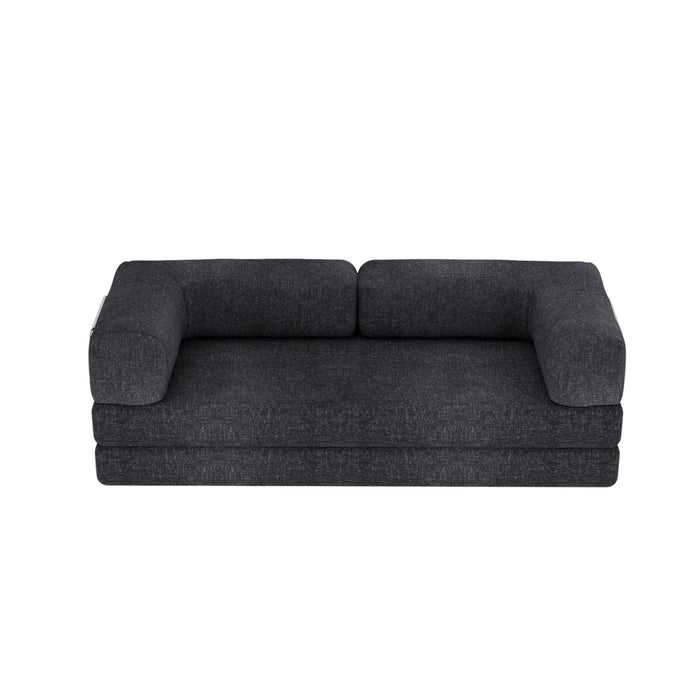 Chenille Convertible Futon Sleeper Sofa - Gray