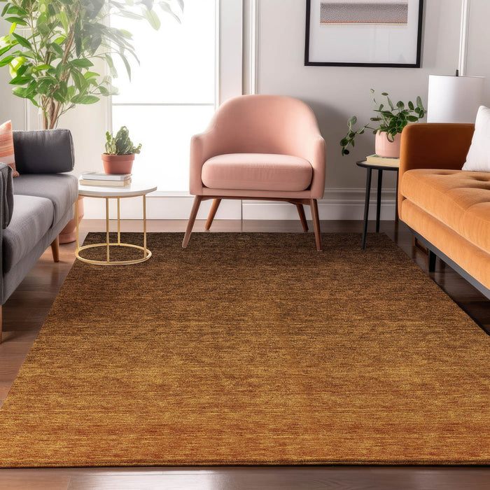 10' X 14' Ombre Washable Area Rug With UV Protection - Chocolate And Gray