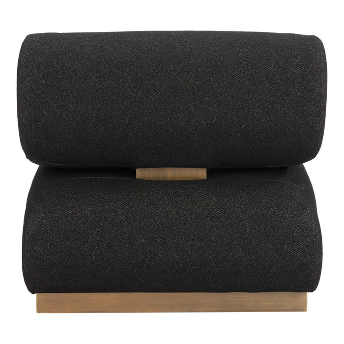 34" Fabric And Upholstered Side Chair - Black / Bronze