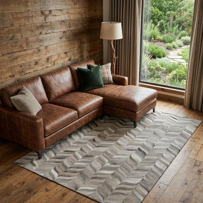 10' X 14' Geometric Washable Area Rug With UV Protection (644748) - Gray / Ivory