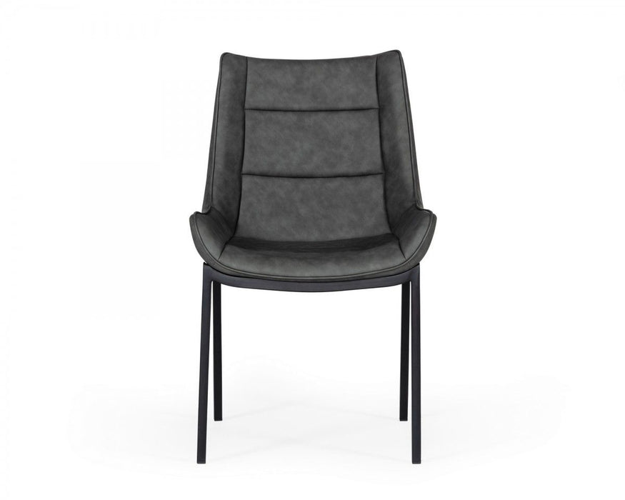 Faux Leather Dining Chairs (Set of 2) - Gray