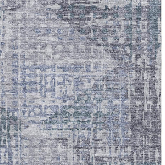 10' X 14' Geometric Washable Area Rug With UV Protection (715003) - Blue / Purple