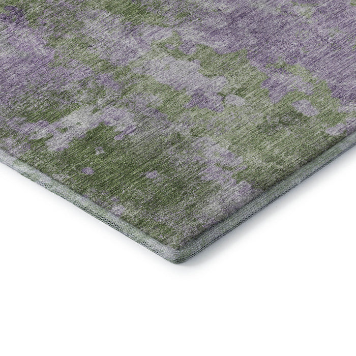 10' X 14' Abstract Washable Area Rug With UV Protection (649840) - Green / Ivory