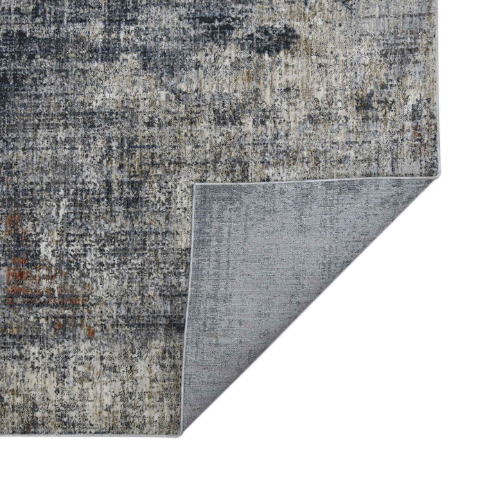 10' x 14' Abstract Power Loom Area Rug - Ivory And Gray