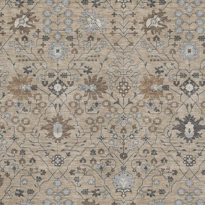 10' X 14' Oriental Washable Area Rug With UV Protection (679246) - Taupe / Gray / Brown